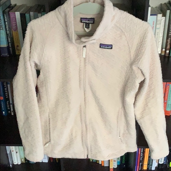 cream colored fleece jacket